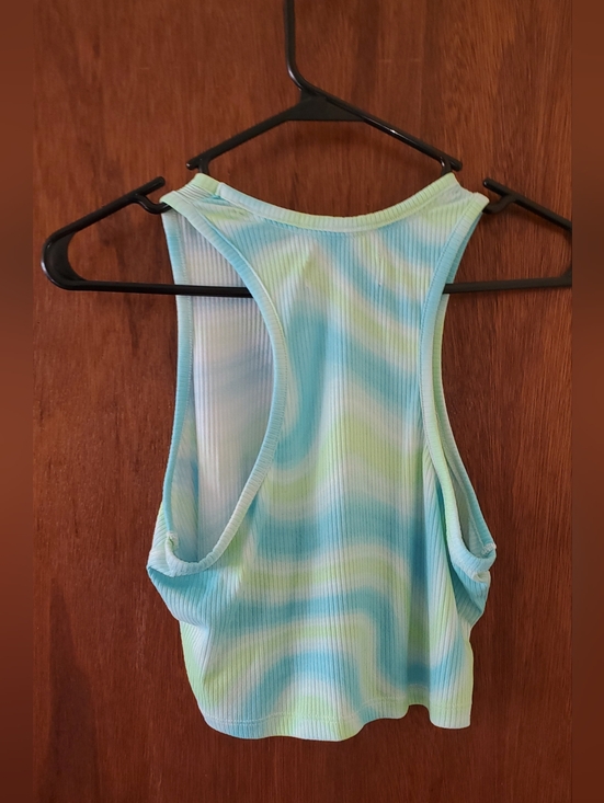 Juicy Couture Tie-Dye Ribbed Crop Tank Top Sz Medium - Picture 3 of 3